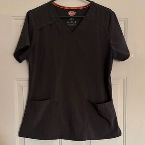 Dickies Women's Charcoal V-Neck Short Sleeve Top